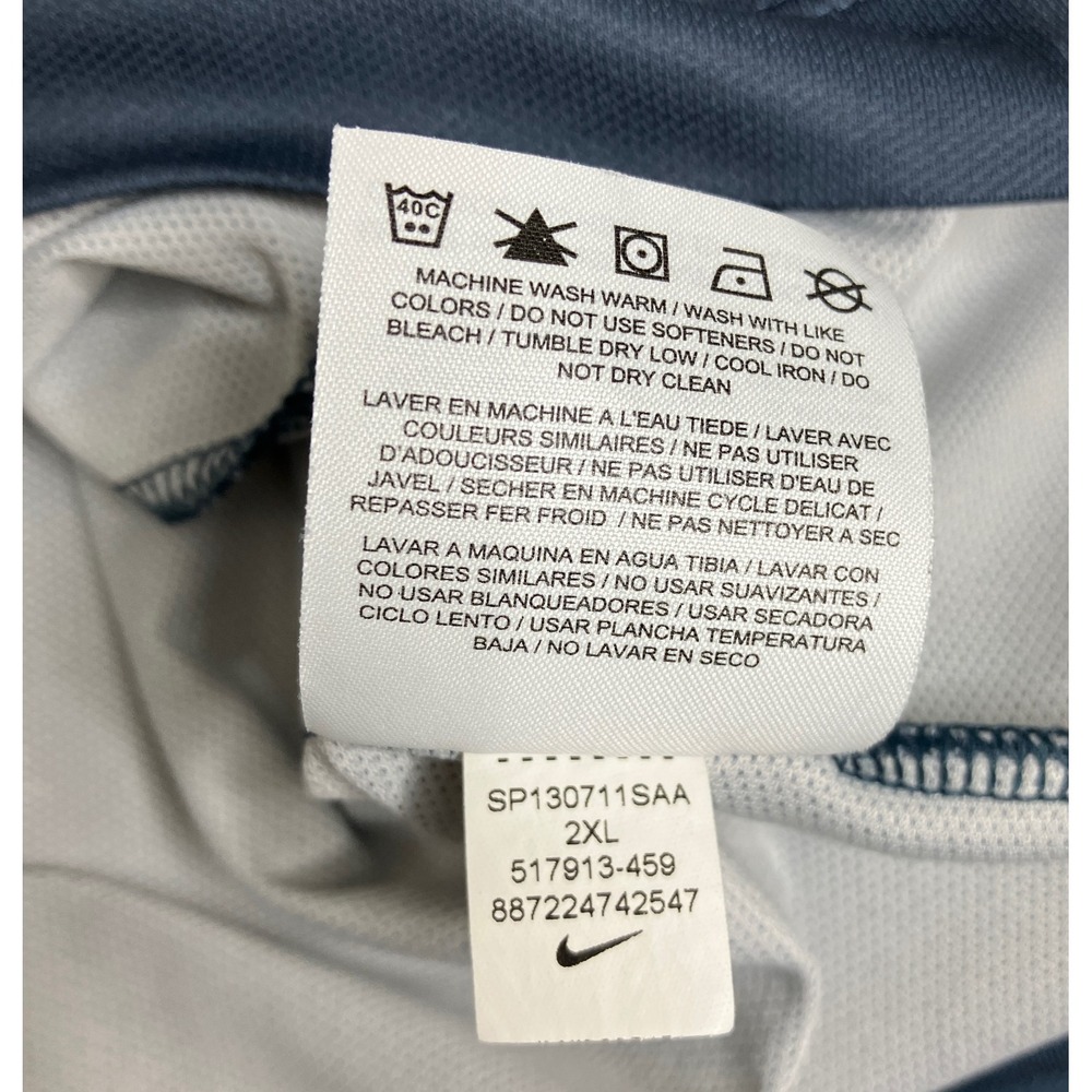 Nike Golf Tour Performance Dri-FIT Polo Shirt Mens XXL Blue Gray Retro Diamond - Picture 13 of 16